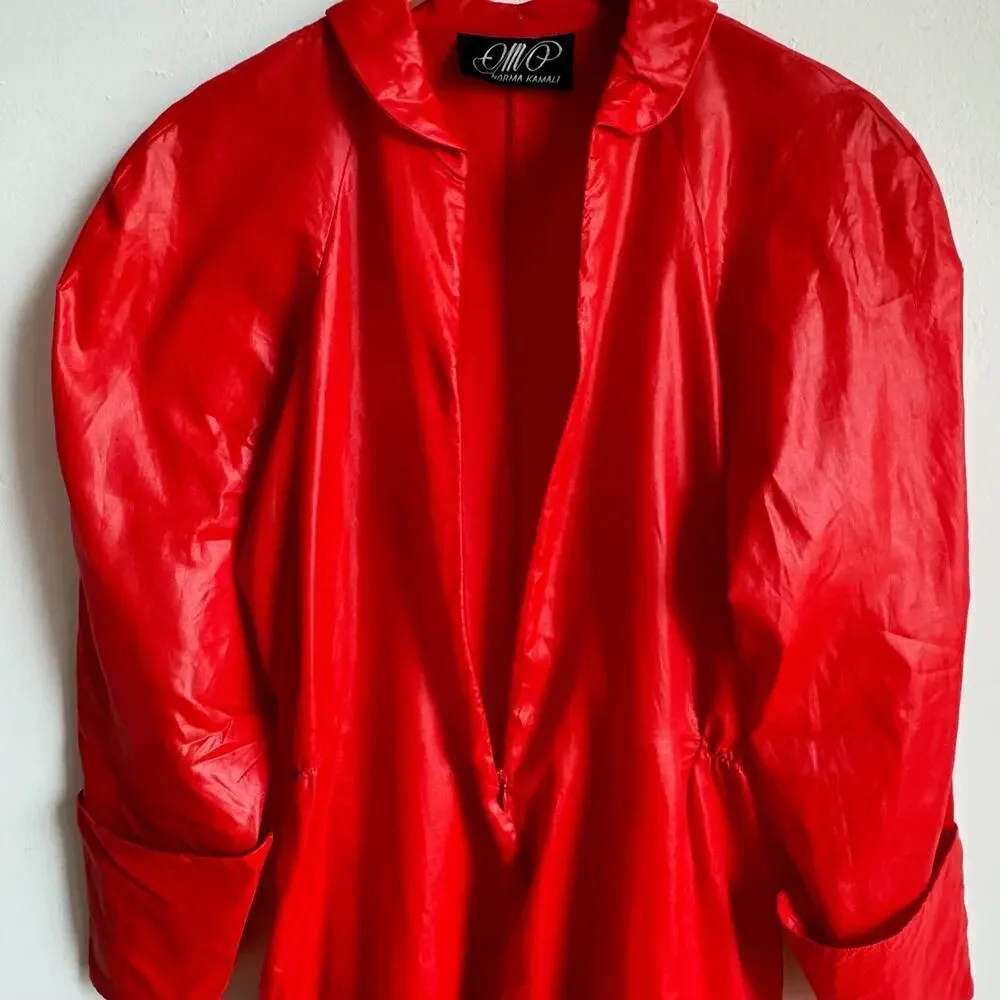 Vintage 1980s OMO NORMA KAMALI Red Jumpsuit - Picture 5 of 8